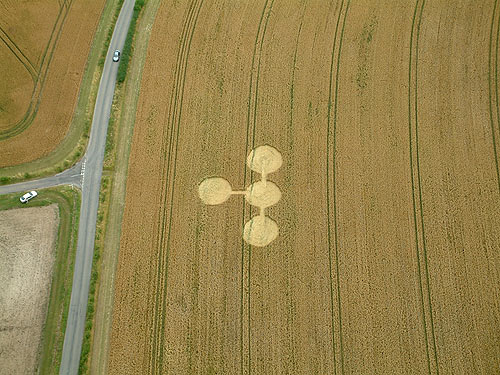 Lurkeley Hill, Wiltshire crop circle, aerial photo 2