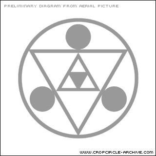 Highdown Farm, Hertfordshire crop circle, aerial photo 2