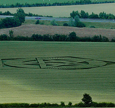 Sharpenhoe, Bedfordshire crop circle, aerial photo 4