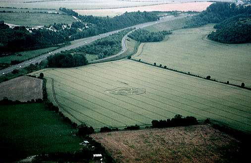 Sharpenhoe, Bedfordshire crop circle, aerial photo 2