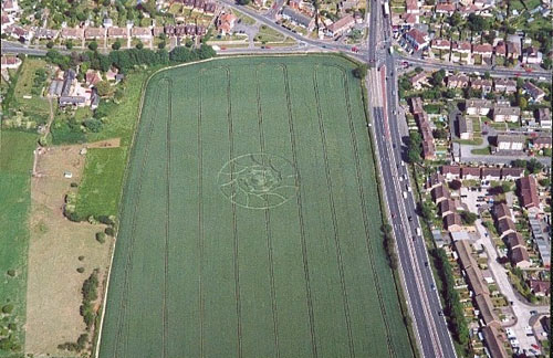 Halewick Lane, Sussex crop circle, aerial photo 2