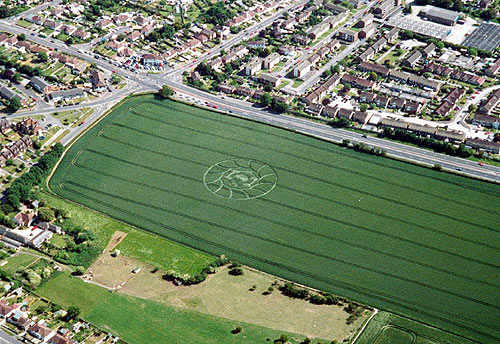 Halewick Lane, Sussex crop circle, aerial photo 3