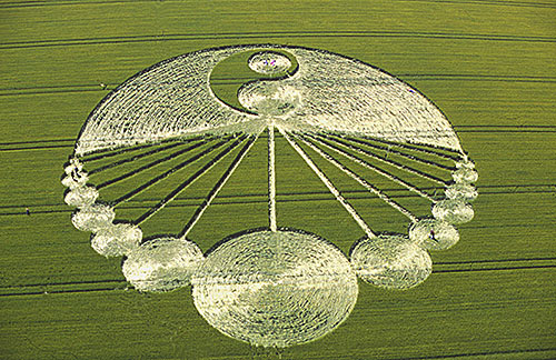 Waden Hill, Wiltshire crop circle, aerial photo 2