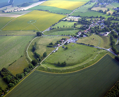 Waden Hill, Wiltshire crop circle, aerial photo 4
