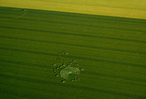 West Overton (2), Wiltshire crop circle, aerial photo 2