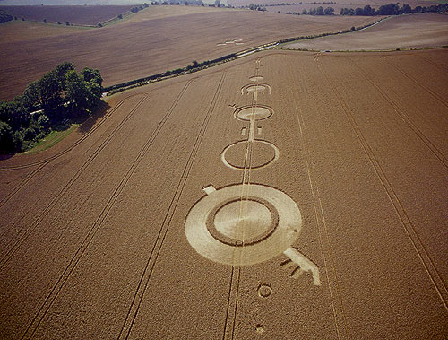Avebury Stone Avenue, Wiltshire crop circle, aerial photo 5