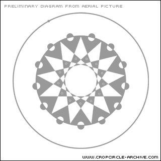Lurkeley Hill, Wiltshire crop circle, aerial photo 9
