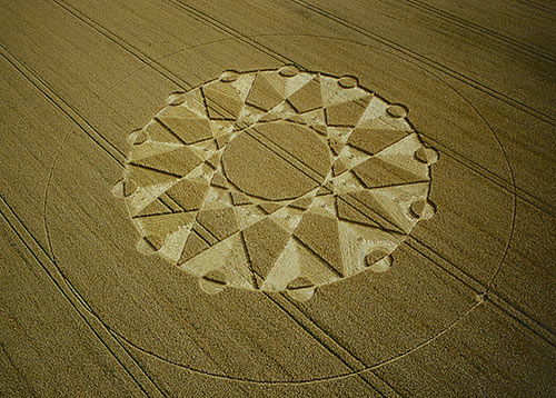 Lurkeley Hill, Wiltshire crop circle, aerial photo 6
