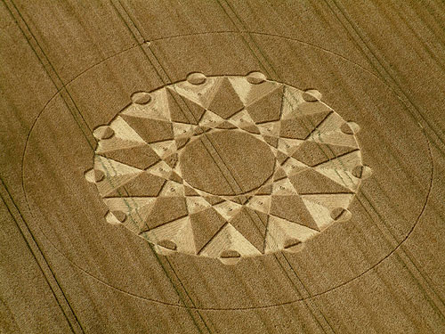 Lurkeley Hill, Wiltshire crop circle, aerial photo 4