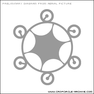 Weyhill, Hampshire crop circle, aerial photo 5