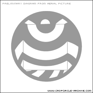 Woodborough Hill, Wiltshire crop circle, aerial photo 8