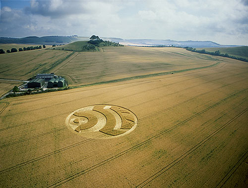 Woodborough Hill, Wiltshire crop circle, aerial photo 5