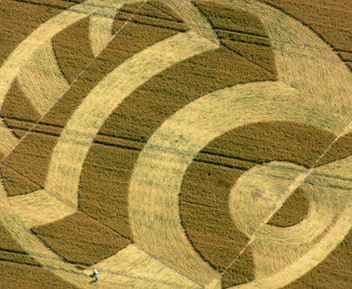 Woodborough Hill, Wiltshire crop circle, aerial photo 2