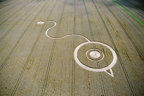 Woodborough Hill (2), Wiltshire crop circle, aerial photo 2