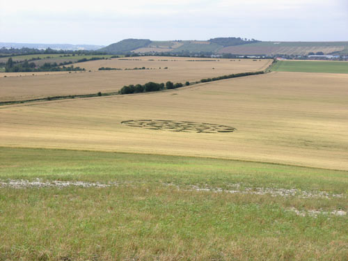 Etchilhampton Hill, Wiltshire crop circle, aerial photo 5