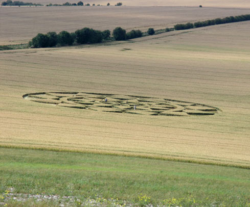 Etchilhampton Hill, Wiltshire crop circle, aerial photo 4
