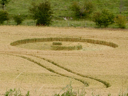 Scratchbury Hill, Wiltshire crop circle, aerial photo 2