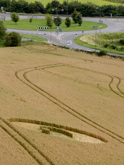 Scratchbury Hill, Wiltshire crop circle, aerial photo 3