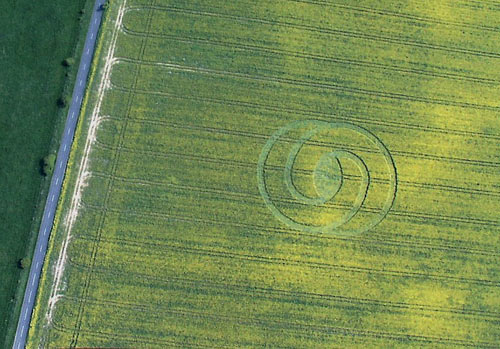 Tegdown Hill, Sussex crop circle, aerial photo 2