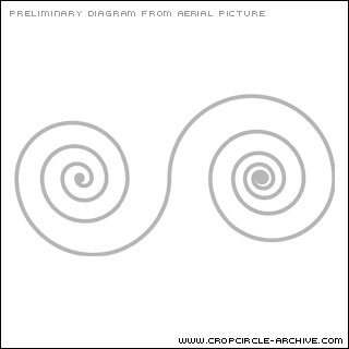 Avebury Down, Wiltshire crop circle, aerial photo 5