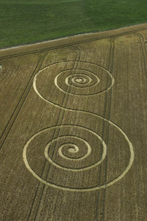 Avebury Down, Wiltshire crop circle, aerial photo 2