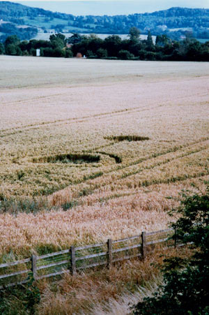 Brockworth, Gloucestershire crop circle, aerial photo 3