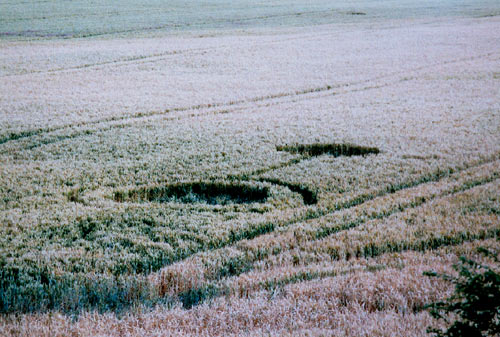 Brockworth, Gloucestershire crop circle, aerial photo 2