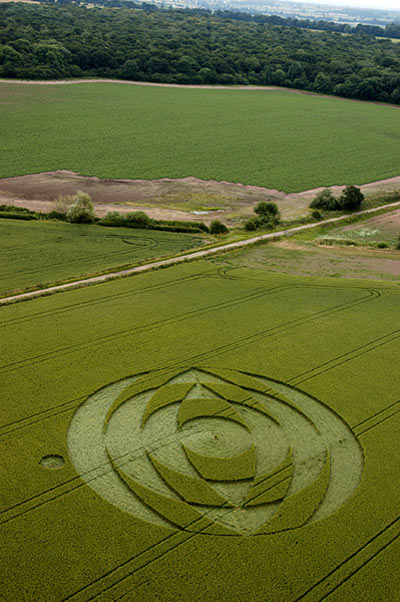 Coombe Abbey, Warwickshire crop circle, aerial photo 2