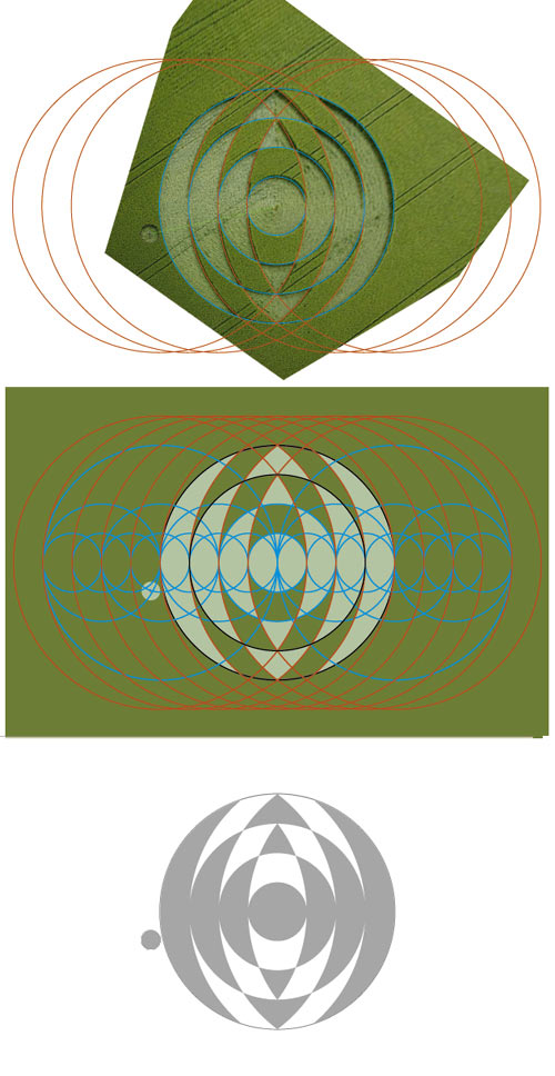 Coombe Abbey, Warwickshire crop circle, aerial photo 5
