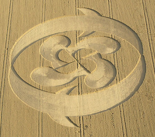 Golden Ball Hill, Wiltshire crop circle, aerial photo 2
