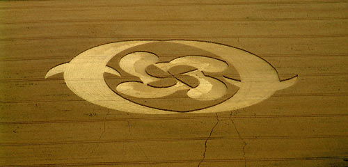 Golden Ball Hill, Wiltshire crop circle, aerial photo 3