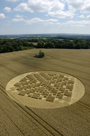 Lewisham Castle, Wiltshire crop circle, aerial photo 2