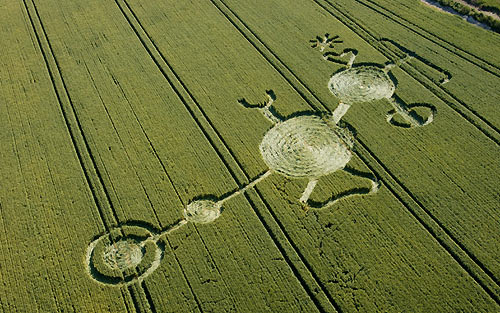 Market Lavington, Wiltshire crop circle, aerial photo 2