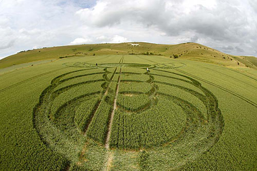 Milk Hill, Wiltshire crop circle, aerial photo 11