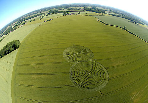 Fort Nelson, Hampshire crop circle, aerial photo 2