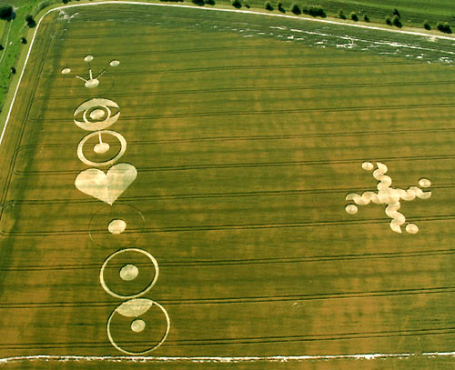Pewsey White Horse (3), Wiltshire crop circle, aerial photo 7