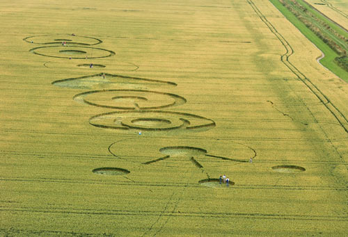 Pewsey White Horse (3), Wiltshire crop circle, aerial photo 8