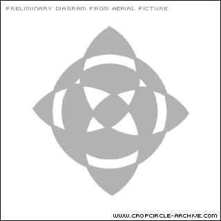 Broadbury Banks, Wiltshire crop circle, aerial photo 2