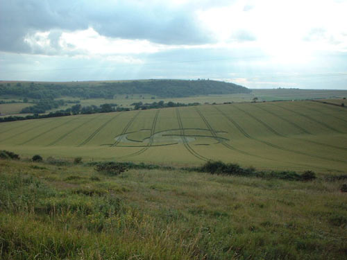 Steep Down, West Sussex crop circle, aerial photo 3