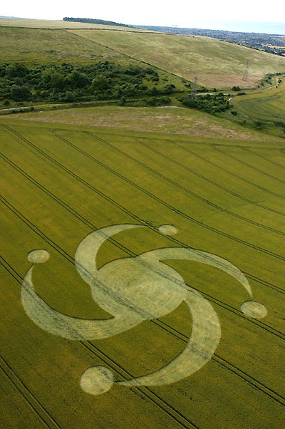 Steep Down, West Sussex crop circle, aerial photo 2