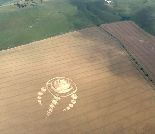 Tan Hill, Wiltshire crop circle, aerial photo 2