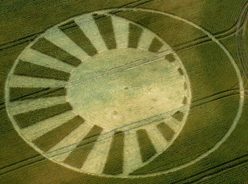 West Kennett Longbarrow, Wiltshire crop circle, aerial photo 16