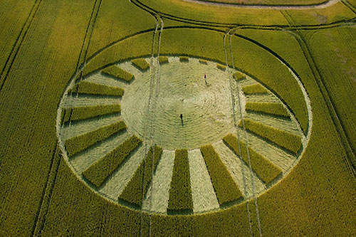 West Kennett Longbarrow, Wiltshire crop circle, aerial photo 14