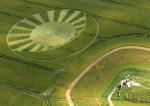 West Kennett Longbarrow, Wiltshire crop circle, aerial photo 3