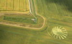 West Kennett Longbarrow, Wiltshire crop circle, aerial photo 4