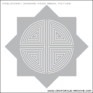 West Kennett (2), Wiltshire crop circle, aerial photo 7
