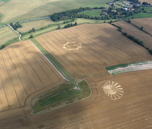 West Kennett (2), Wiltshire crop circle, aerial photo 3