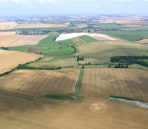 West Kennett (2), Wiltshire crop circle, aerial photo 2