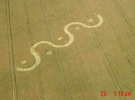 Avebury Down, Wiltshire crop circle, aerial photo 6