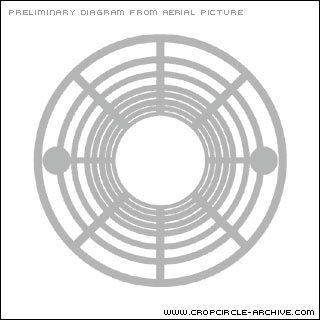 Woodborough Hill, Wiltshire crop circle, aerial photo 4